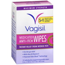 VAGISIL WIPE 12CT   pramoxine HCl TOPICAL TOWELETTE 1 %