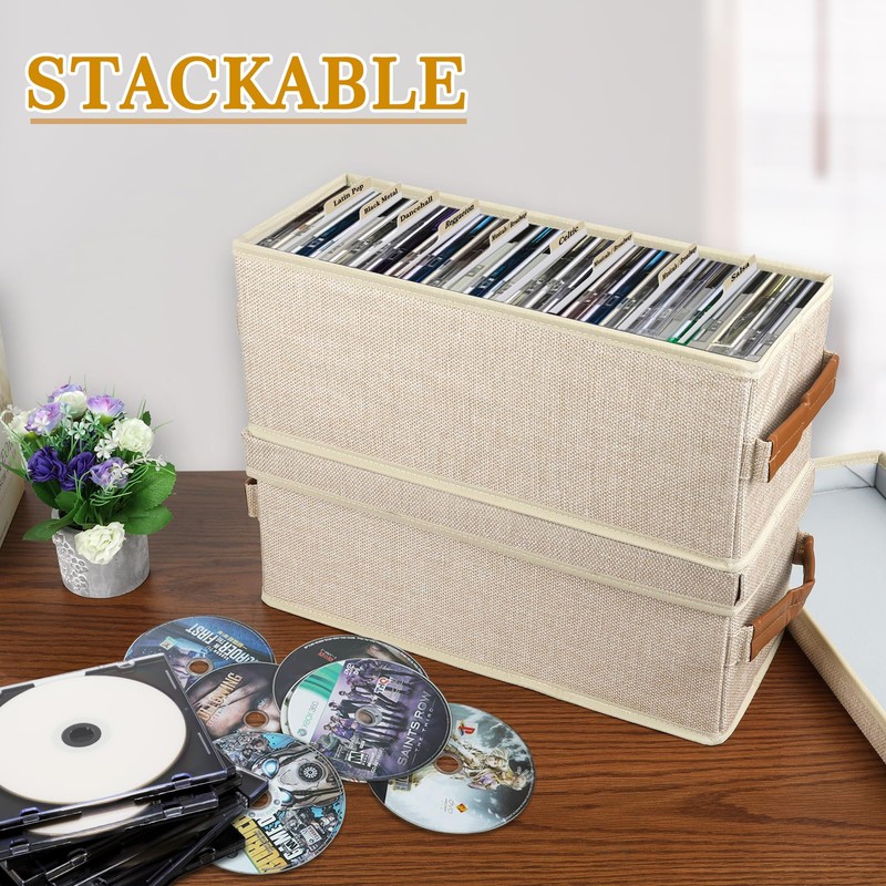 Lukeline 3 Pack CD Storage Box with 15pcs Dividers and