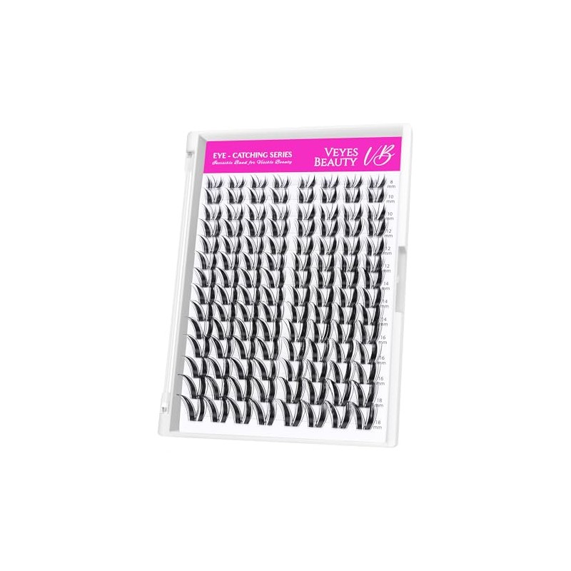 VEYESBEAUTY Lash Clusters Individual Eyelash Extensions Thin & Invisible Band