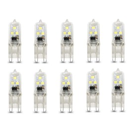 G9 LED Light Bulb Dimmable 1W(10W Halogen Equivalent) Cool White 6000K LED Corn Lights for Home Lighting Chandelier Wall Sconces,6LED 2835SMD,10 Pack