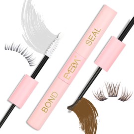 EMEDA Brown Lash Bond and Seal - Eyelash Glue Super Strong Hold Cluster Lash Glue 5ml for Lash Clusters Individual Lashes Latex Free DIY Lash Extension Glue 2-in-1 Brown Eyelash Bond and Seal EMEDA