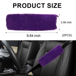 Wogomz 2 Pack Car Seatbelt Covers Shoulder Pad, Soft Faux Sheepskin Seat Belt Shoulder Cover for a Comfortable Driving, Seat Belt Shoulder Strap Covers Helps Protect Your Neck and Shoulder (Purple)