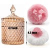Luxury 4.2 Inch Glass Powder Container with 2 Plush Puffs｜Non-Sealed