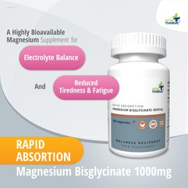 VitaThrive® Rapid Absorption Magnesium Bisglycinate 1,000mg (100mg Elemental Vegan Magnesium) – 120 Capsules