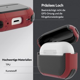 PZOZ Case for AirPods Pro 2nd Generation,PC and TPU Protective Case (Front LED Visible) Earbuds Accessories,AirPods Pro 2 Case(Red)