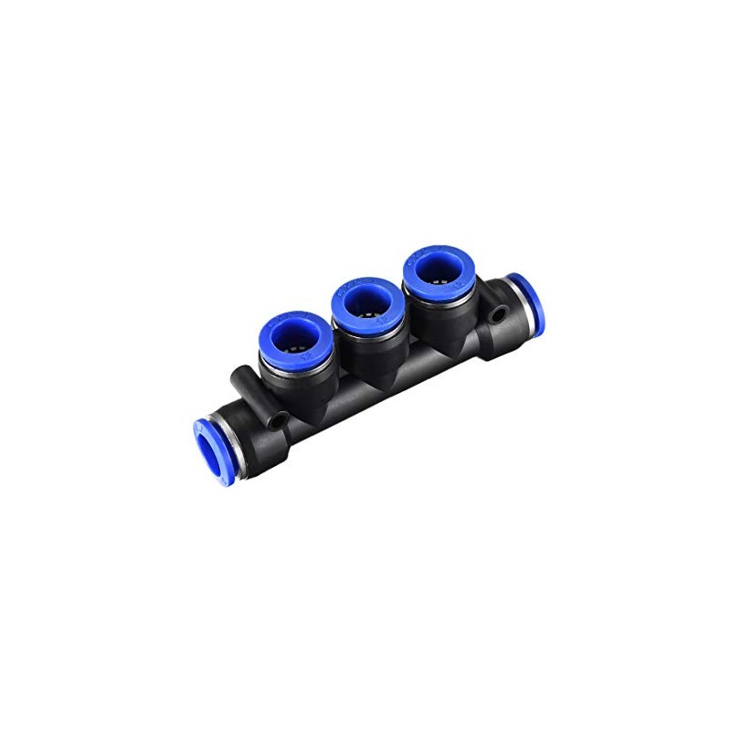 sourcing map Plastic Inline Manifold Union Push to Connect Tube