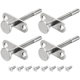 uxcell Plunger Latches, 6.5x65mm/0.26x2.56inch Steel Spring-Loaded Bolt Plunger Latch for Furniture Bed Door, 4Pcs