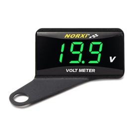 Norxi Motorcycle Voltage Meter Waterproof Volt Meter for Motorcycle, Scooter, Small Voltage Meter, Voltage 12V Dedicated, Low Voltage Alarm Function