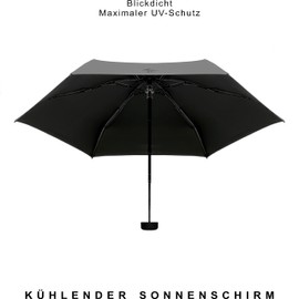 AMBRA UV: UV Protection Umbrella Windproof Mini Pocket Umbrella for Rain and Sun. 220g 18*5cm, darkgray