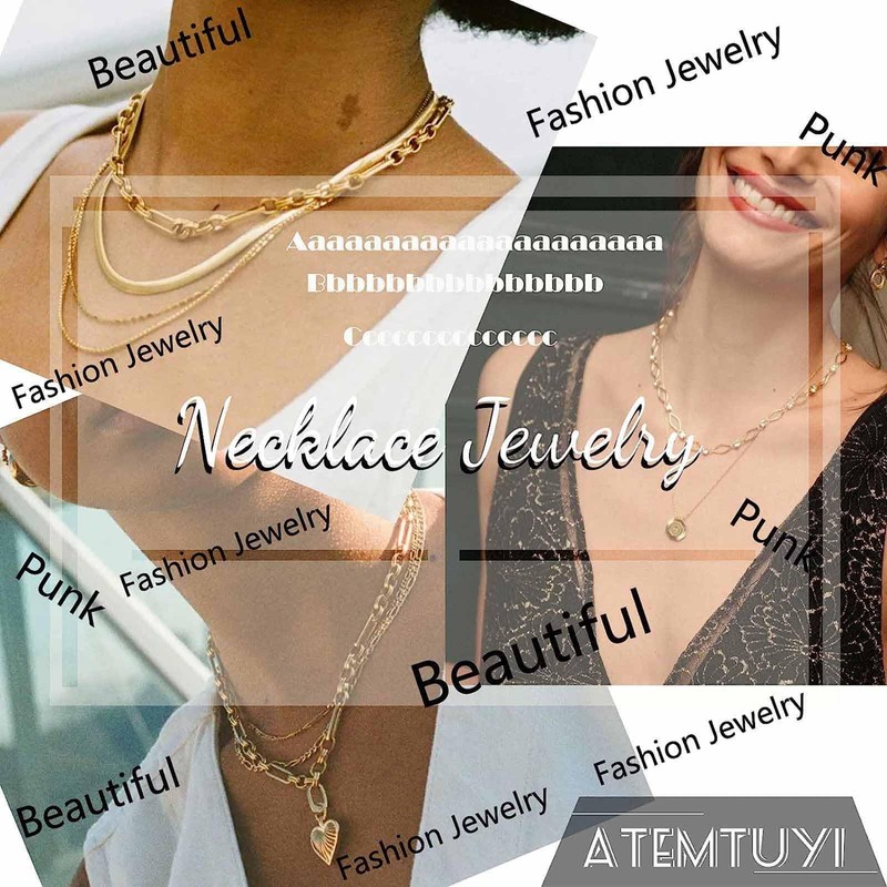 Atentuyi Boho Layered Butterfly Pendant Necklace Silver Small Heart Choker