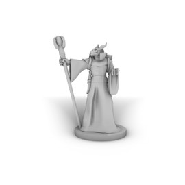 Dragonborn Sorceror With Staff and Chest Tabletop DND Gaming Miniature