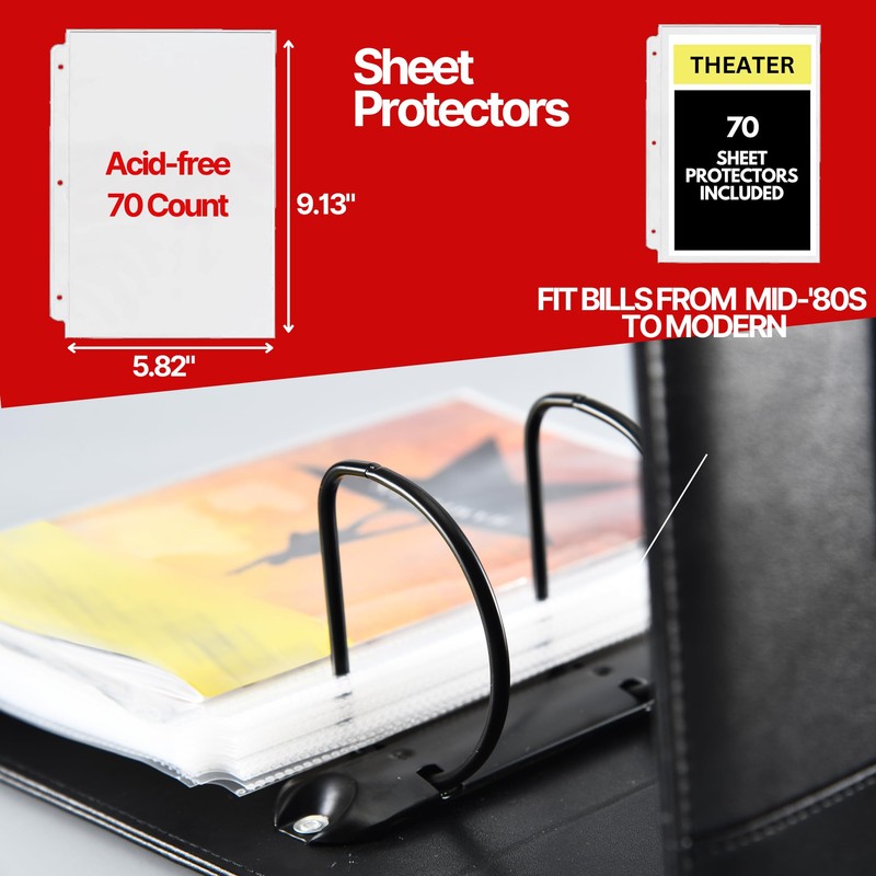 UTOPISH Show-Bill Binder with Sleeves - 2-Pack of Large 4”