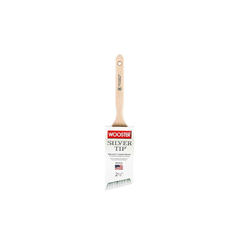 Wooster Brush E5221-2.5 Silver Tip Angle Sash Paintbrush, 2.5-Inch Size