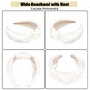 White Satin Headband Top Knot Headbands for Women Non Slip