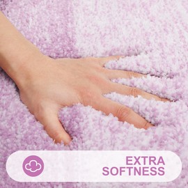 smiry Microfiber Bath Mat, 50 x 75 cm, Non-Slip Super Absorbent Bathroom Mat, Machine Washable Fluffy Shaggy Bath Mats Rugs for Bathroom, Extra Soft Thick Bathroom Floor Foot Mat, Lilac