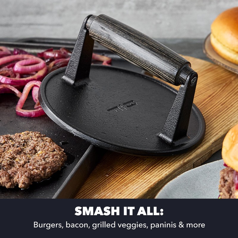 GreenPan x Bobby Flay Smash Burger Press, 6.5" Cast Iron