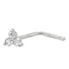 3-Stone 0.030ctw Moissanite Nose Stud - 22G Solid 14Kt Gold