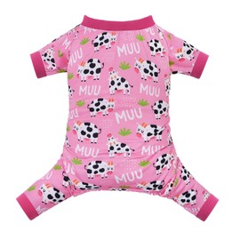 CuteBone Small Dog Pajamas Shirt Stretchy Summer Puppy Pjs Soft Cat Onesies Pet Clothes for Daily Wear DA31S