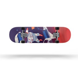 DesignSkinz - Decorative and Protective Scratch Resistant Skin Vinyl Wrap Kit for Skateboard Decks - Floating Cartoon Astranaut