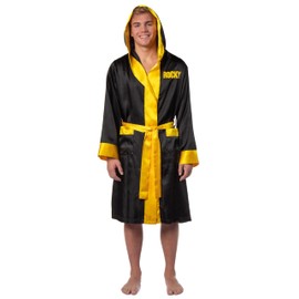 INTIMO Rocky Balboa Men's Film Movie Satin Robe and Short Set (Italian Stallion, Large/X-Large)