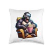 Gamer Gorilla Popcorn Gaming Chair Headphones Games Player Throw Pillow