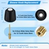 Metal Matte Black Shower Knob 2 Piece Replacement, Compatible with