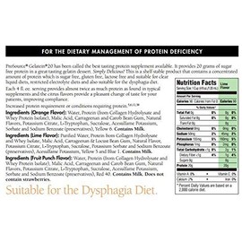Gelatein 20 Fruit Punch: 20 grams of protein. Sugar free. Ideal for clear liquid diets, swallowing difficulties, bariatric, dialysis and oncology. Great pre or post-workout snack. (12 pack)