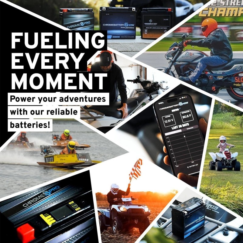 ZIPPBATTERY Chrome Battery 7B-BS Power Sports Battery