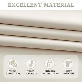 DONREN - Cortinas de 60,96 cm de longitud – Cortinas para oscurecer la habitación, cenefa pequeña ventana (30 x 24 cm, 2 paneles, color beige crema)