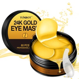 Tunbot Parches Debajo De Los Ojos - 60 Piezas - Mascarilla Oro 24K - Anti-Envejecimiento - Contiene Colágeno Y Ácido Hialurónico - Elimina Ojeras,... 