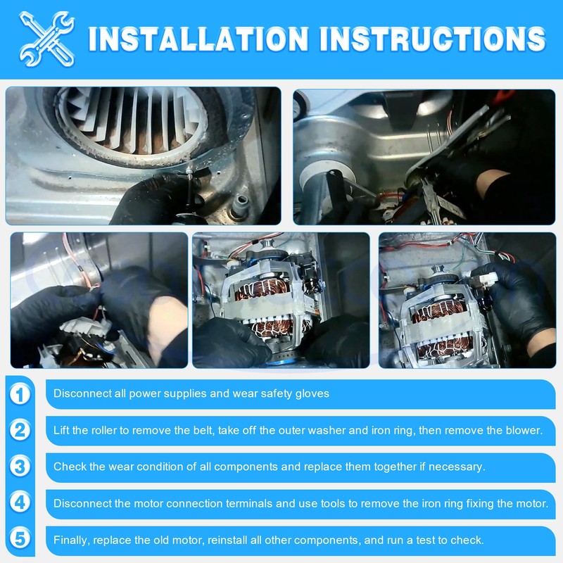 5304529782 1/3HP Cosamatcozon Upgraded Dryer Drive Motor