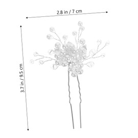 VICASKY 6 pcs U Shape Pearl Rhinestone Wedding Bridal Hairpins Elegant Decorative Hair Accessories for Women for Various Hairstyles and Special Occasions