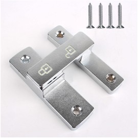 Flip Door Lock Silver 180 Degree Thickened Bifold French Door Lock Latch for Gate Barn Garage Shed Window Cabinet Liquor（Silver）