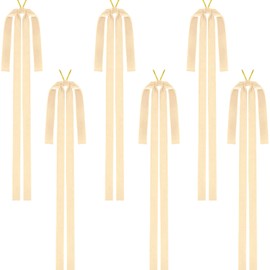 6 Pcs Creamy White Velvet Christmas Swag Bows 23.5x15.5 Inch, Rustic Large Velvet Christmas Staircase Wreath Bow, Pre-Tied Vintage Tree Topper Ribbon Bow for Outdoor Door Garland Wall Home Decorations