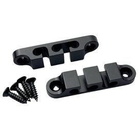 KHLESBY 2Pcs 3-String Retainer/String Guide Aircraft Aluminum for Electric Bass Head Retainer String Tree String Buckle Guide Groove Bass String SR5 (Satin Black)
