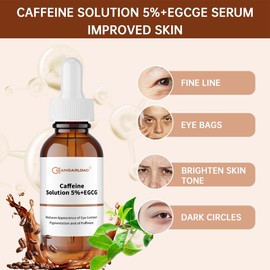 Caffeine Solution 5% + EGCG Eye Serum for Skin Care Caffeine Eye Hyaluronic Acid Reducing Puffiness and Dark Circles, Niacinamide Under Serum, Under Bags and Wrinkles 30ml