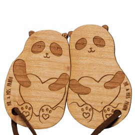 Mr. & Mrs. Panda Couple Key Ring Panda Togetherness Gift Valentine's Day Gift, Anniversary, Boyfriend, Love, Marriage Proposal, Wife, neutral