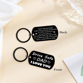 YpbbyKit Drive Safe Keyring for Dad Fathers Gifts from Daughter You'll Always Be My Hero Keyring Gift for Fathers Day Christmas Dad Birthday