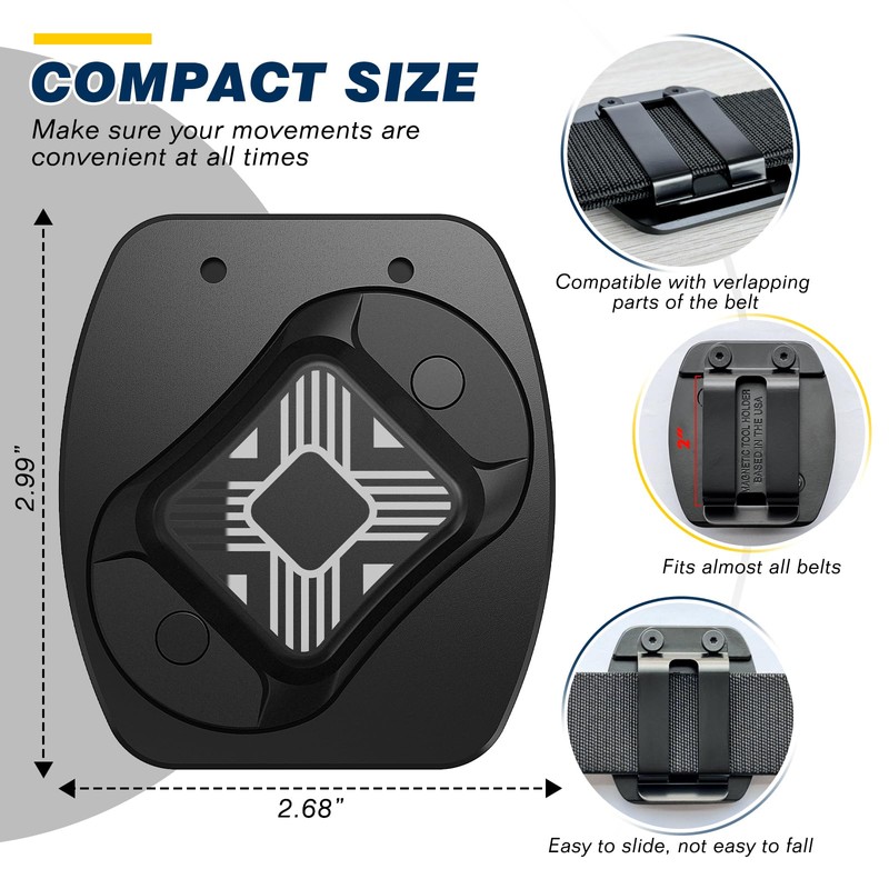 Magnetic Tool Holder, with Strong Magnet & Durable Metal Clip,