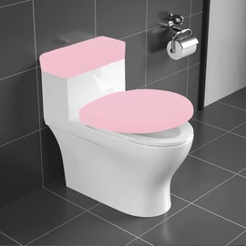 AZHCHKE Toilet Lid Cover and Toilet Tank Lid Cover, Bathroom Toilet Lid Seat Cover Set, Stretch Washable Spandex Fabric Toilet Protector Cover, Fits Most Toilet Tanks & Lids, Pink