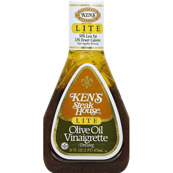 Ken's Lite Olive Oil Vinaigrette Dressing 16 Oz (Pack of 3)