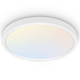 hykolity 18 Inch LED Round Flat Panel Light, White, 32W, 3200lm, 3000K/4000K/5000K CCT Selectable, 120°Beam Angle, Dimmable Edge-Lit Flush Mount Ceiling Light Fixture - ETL Listed