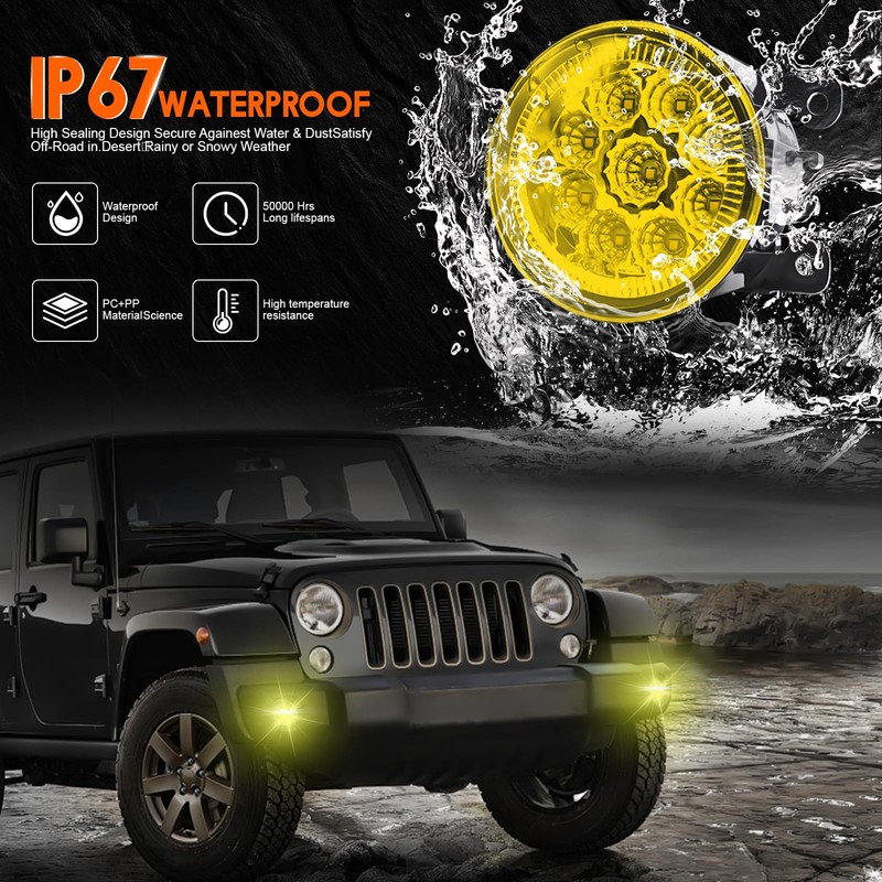 qobsos 3.5 Inch Fog Light Bulb LED Front Bumper Fog