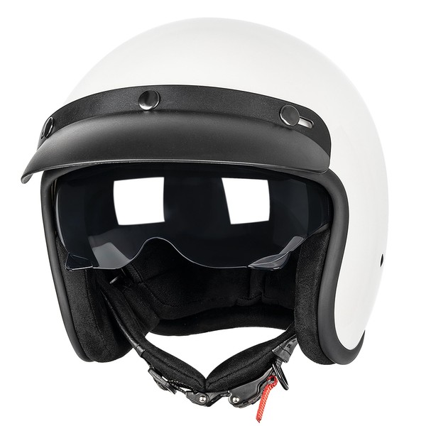 Yesmotor 3/4 Open Face Retro Motorcycle Helmet Vespa Helmet Vintage