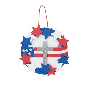 Religious Patriotic Wreath Craft Kit - Makes 12