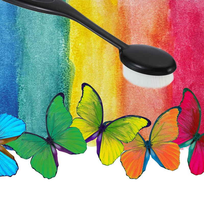 PATIKIL Blending Brushes for Crafts, 10 Pcs 4# Plastic Ink