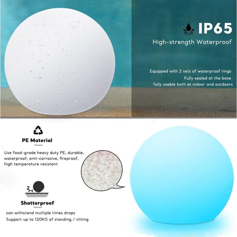 COPU LED Night Light Ball Globe Lamp with Remote 8