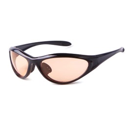 ADE WU Trendy Y2K Sunglasses Fashion Wrap Around Sport Sun Glasses Goggles Futuristic Sunglasses (Black/Tea)