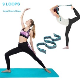 Stretch Bands for Exercise - Elastic Yoga Stretching Strap for Flexibility and Stretching with 9 Loops, Pilates, Fitness, Ballet & Gymnastics Exercise and Flexible Leg Stretch Strap