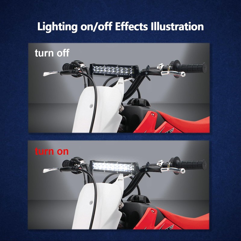 MLWRID Dirt Bike Light Bar, 60W Universal Motocross Light Bar